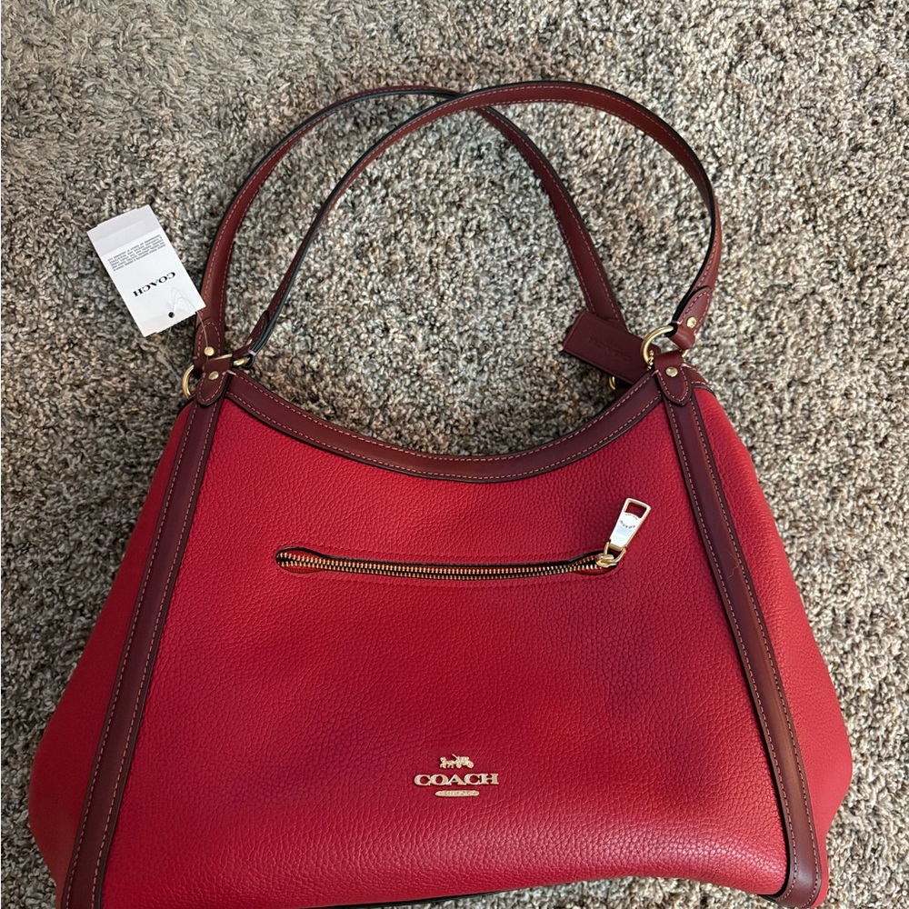 Coach Cherry Red Leather Shoulder Bag